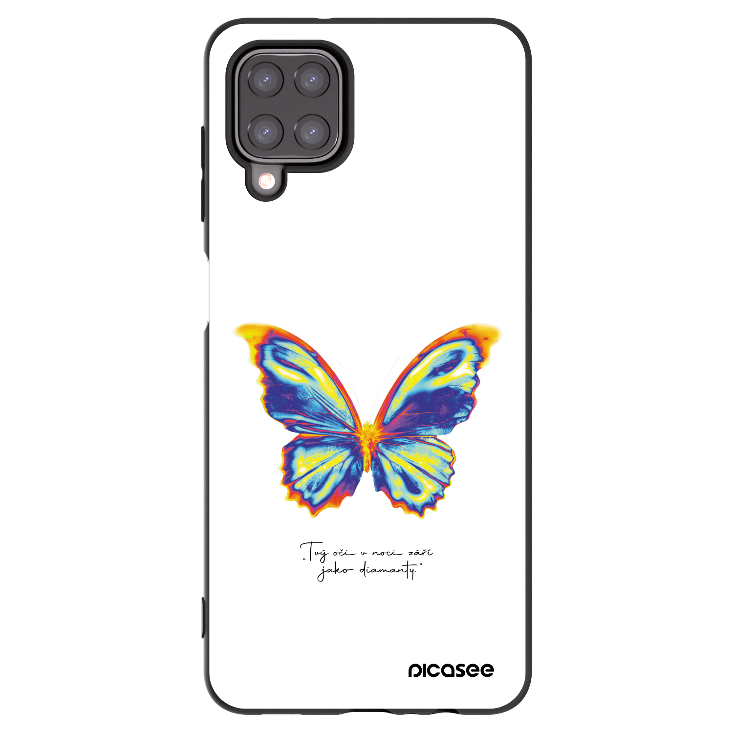 Picasee fekete szilikon tok az alábbi mobiltelefonokra Samsung Galaxy A12 A125F - Diamanty White