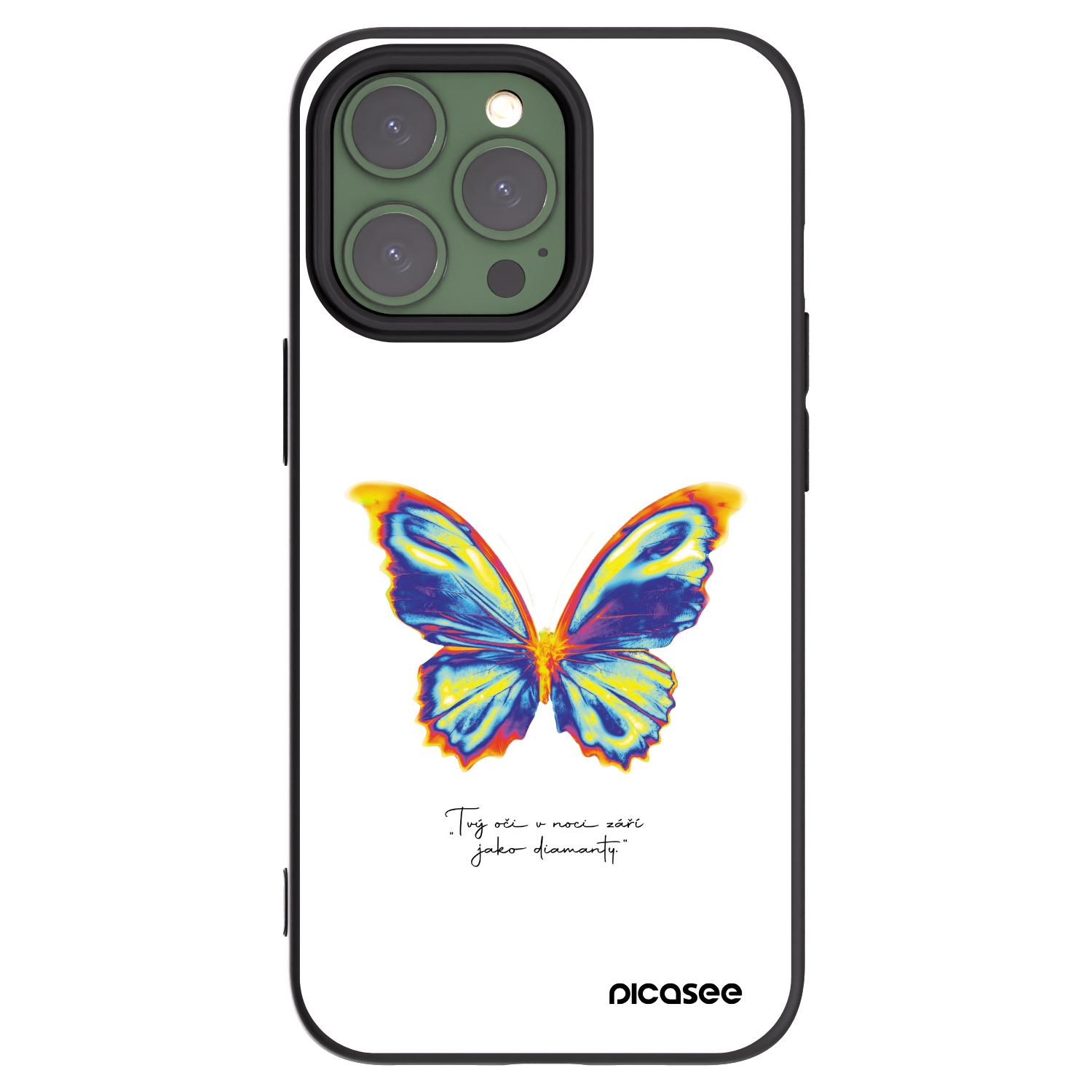 Picasee fekete szilikon tok az alábbi mobiltelefonokra Apple iPhone 13 Pro - Diamanty White