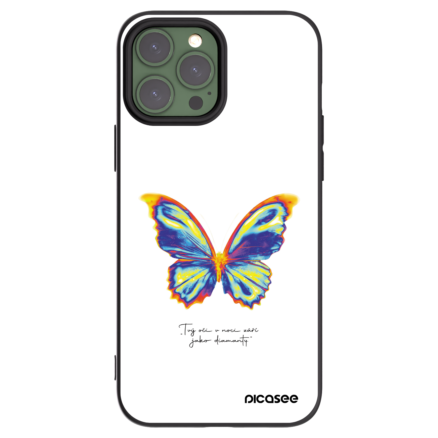 Picasee fekete szilikon tok az alábbi mobiltelefonokra Apple iPhone 13 Pro Max - Diamanty White