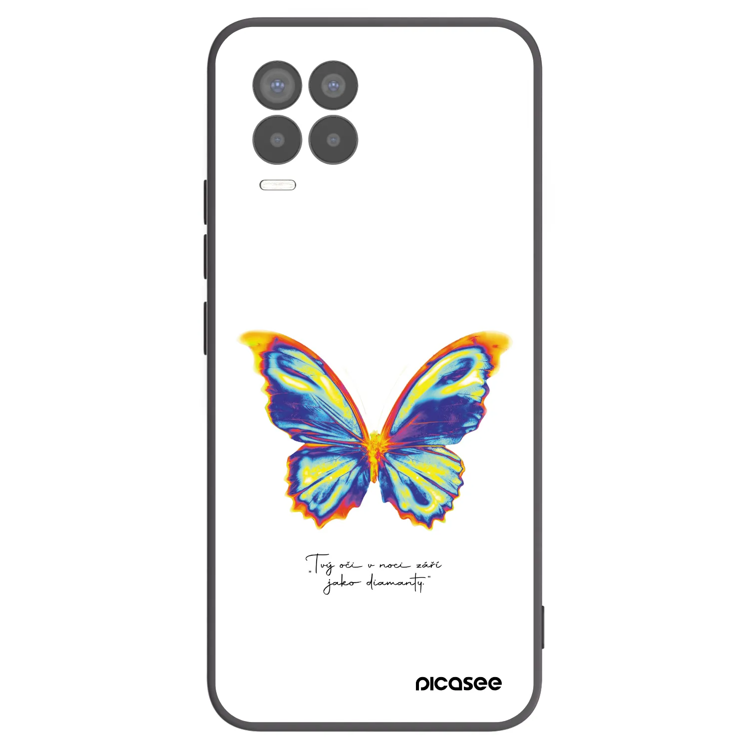 Picasee fekete szilikon tok az alábbi mobiltelefonokra Realme 8 Pro - Diamanty White