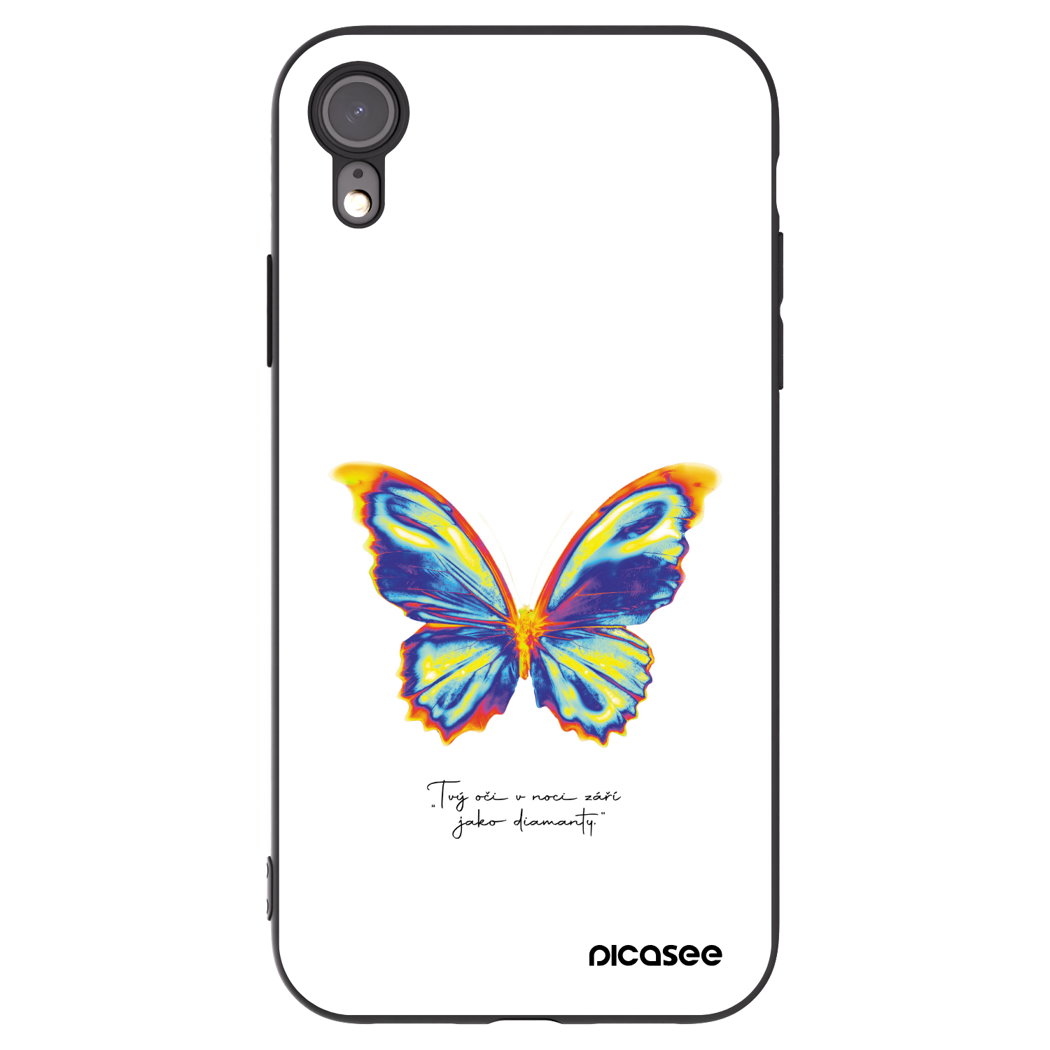 Picasee fekete szilikon tok az alábbi mobiltelefonokra Apple iPhone XR - Diamanty White