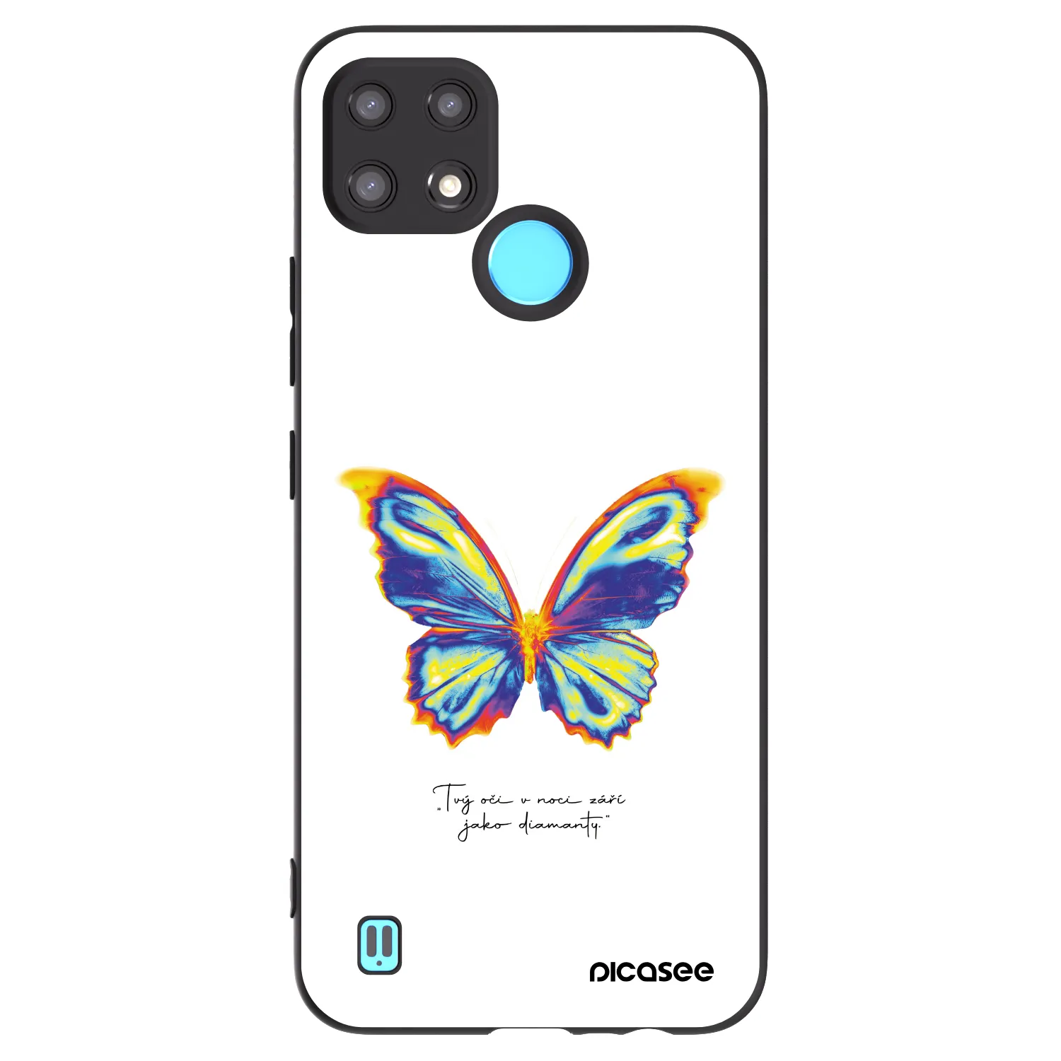 Picasee fekete szilikon tok az alábbi mobiltelefonokra Realme C21 - Diamanty White