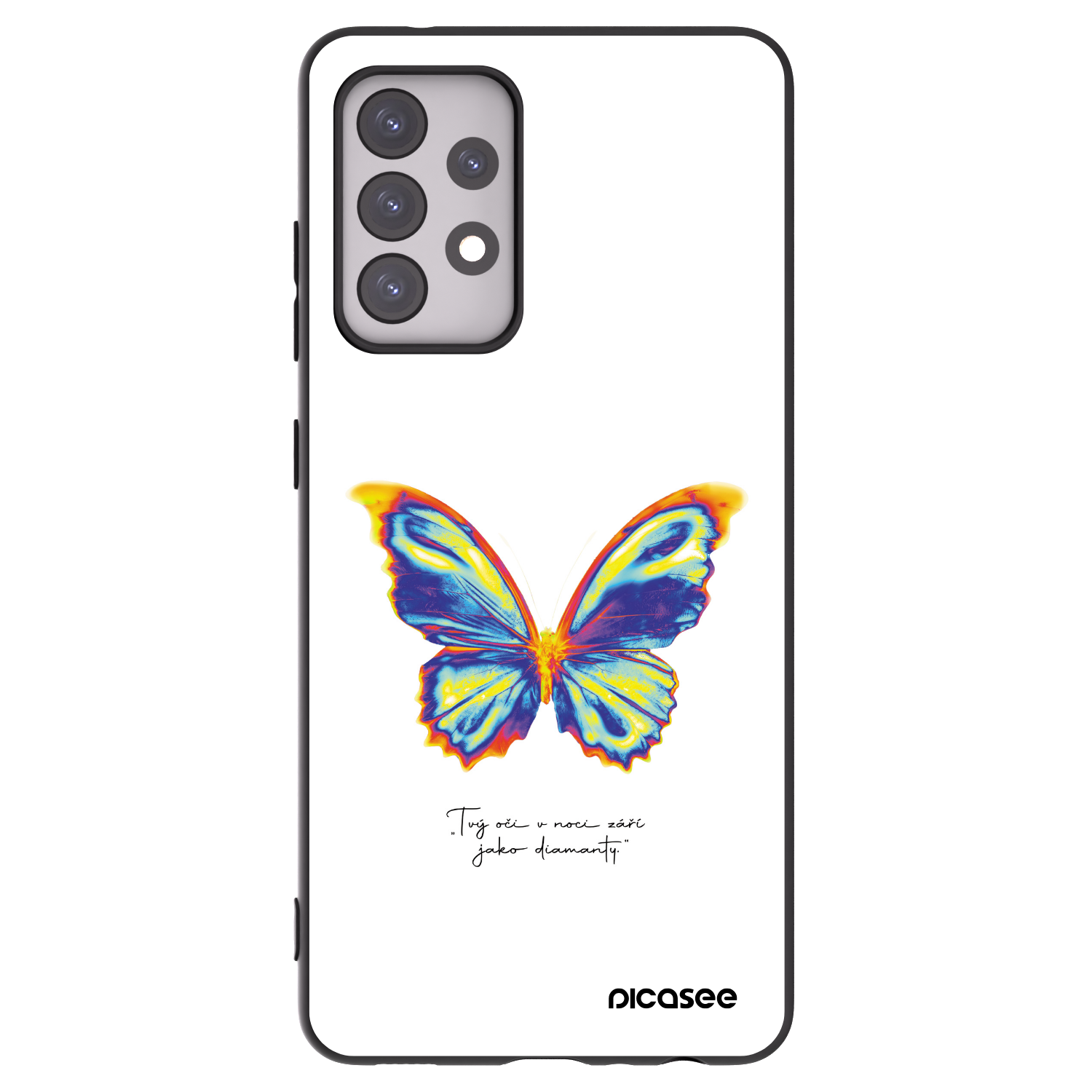 Picasee fekete szilikon tok az alábbi mobiltelefonokra Samsung Galaxy A52s 5G A528B - Diamanty White