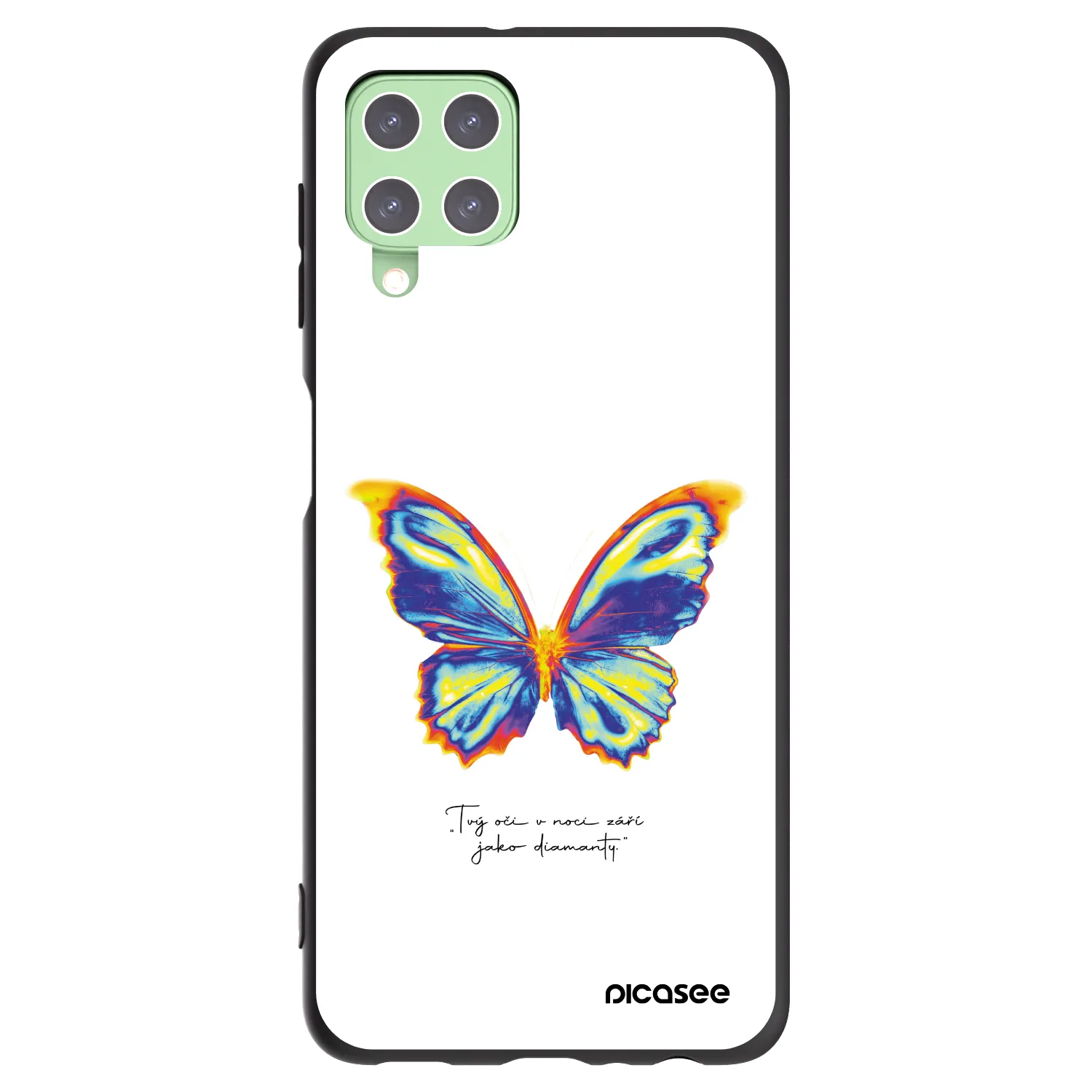 Picasee fekete szilikon tok az alábbi mobiltelefonokra Samsung Galaxy A22 A225F 4G - Diamanty White