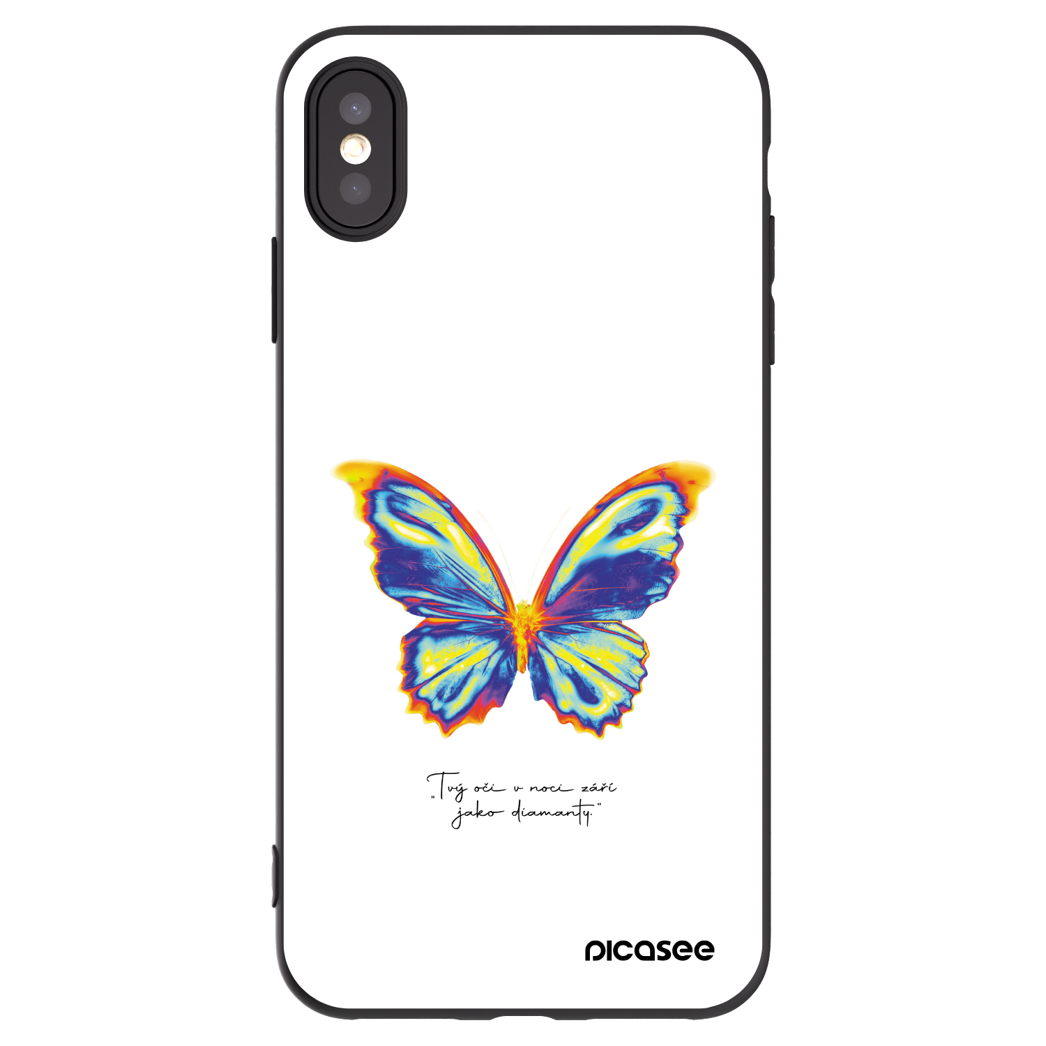 Picasee fekete szilikon tok az alábbi mobiltelefonokra Apple iPhone XS Max - Diamanty White
