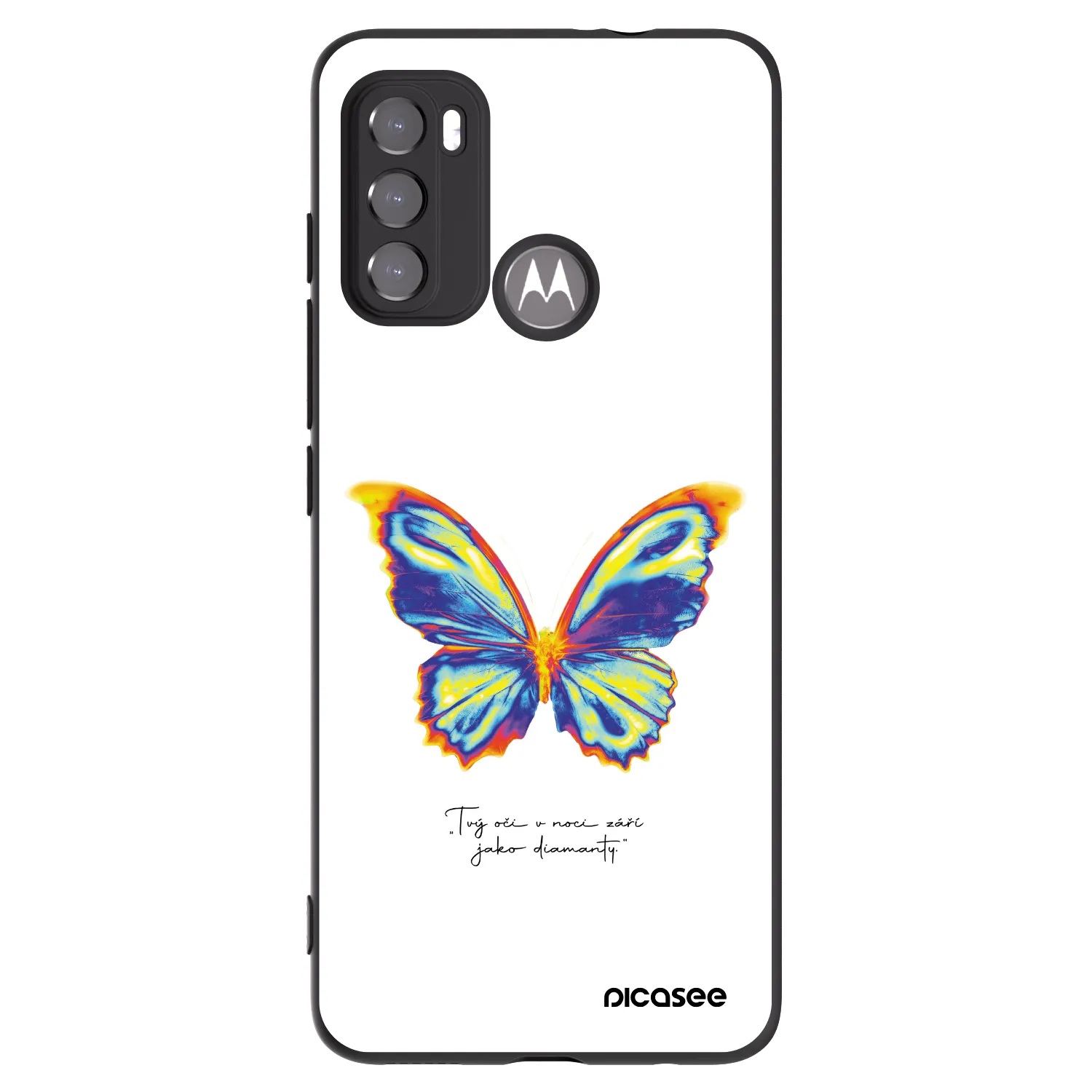 Picasee fekete szilikon tok az alábbi mobiltelefonokra Motorola Moto G60 - Diamanty White