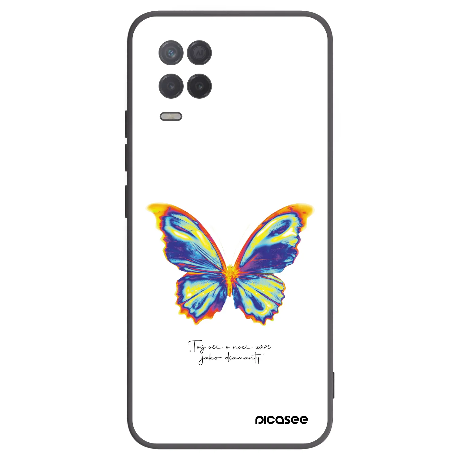 Picasee fekete szilikon tok az alábbi mobiltelefonokra Realme 8 5G - Diamanty White