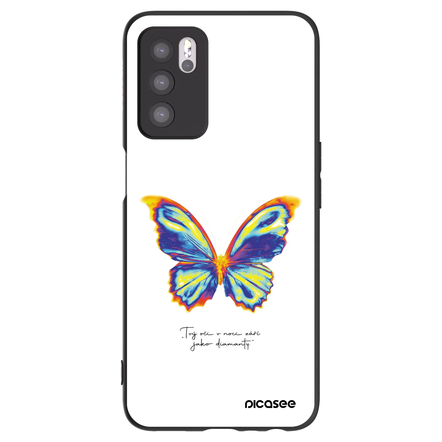 Picasee fekete szilikon tok az alábbi mobiltelefonokra OPPO A16s - Diamanty White