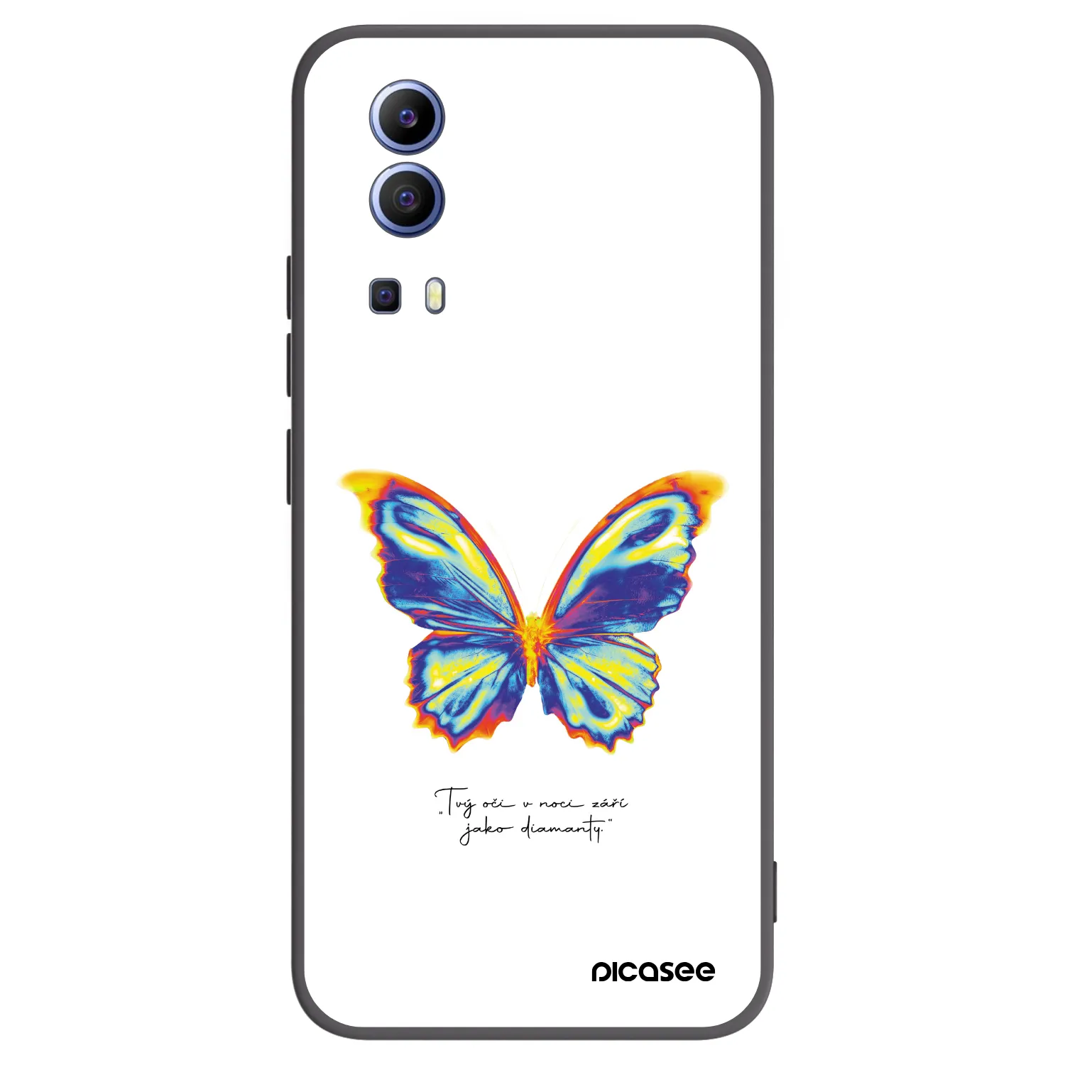 Picasee fekete szilikon tok az alábbi mobiltelefonokra Vivo Y52 5G - Diamanty White