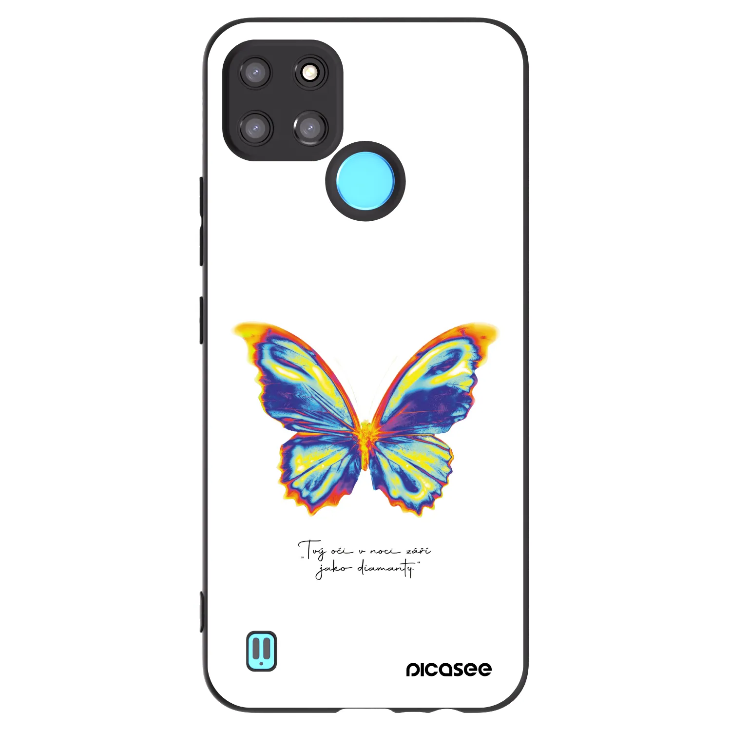 Picasee fekete szilikon tok az alábbi mobiltelefonokra Realme C21Y - Diamanty White