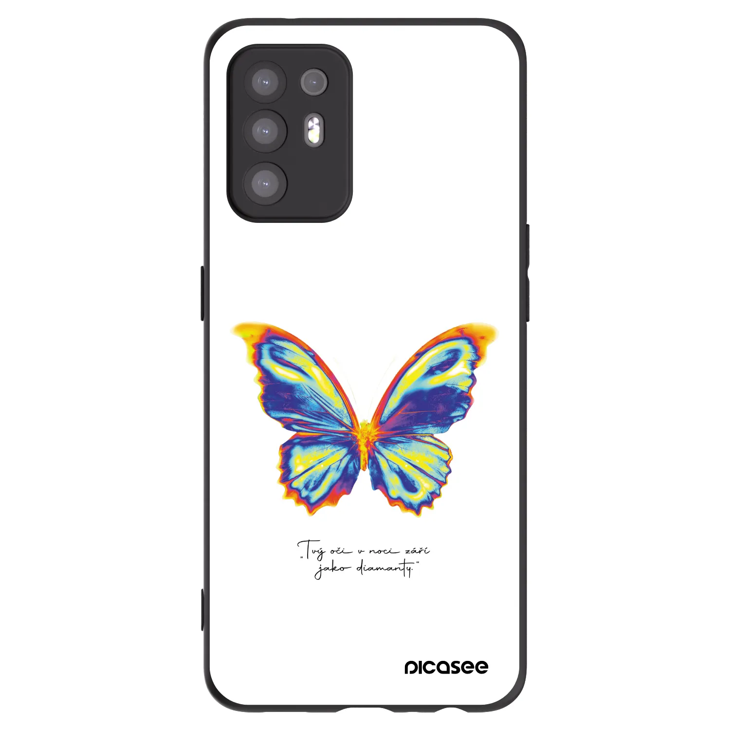 Picasee fekete szilikon tok az alábbi mobiltelefonokra OPPO A94 5G - Diamanty White