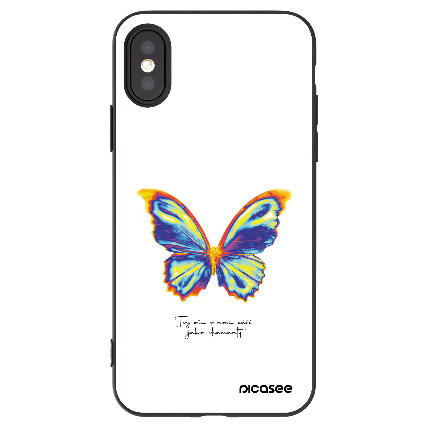 Picasee fekete szilikon tok az alábbi mobiltelefonokra Apple iPhone X/XS - Diamanty White