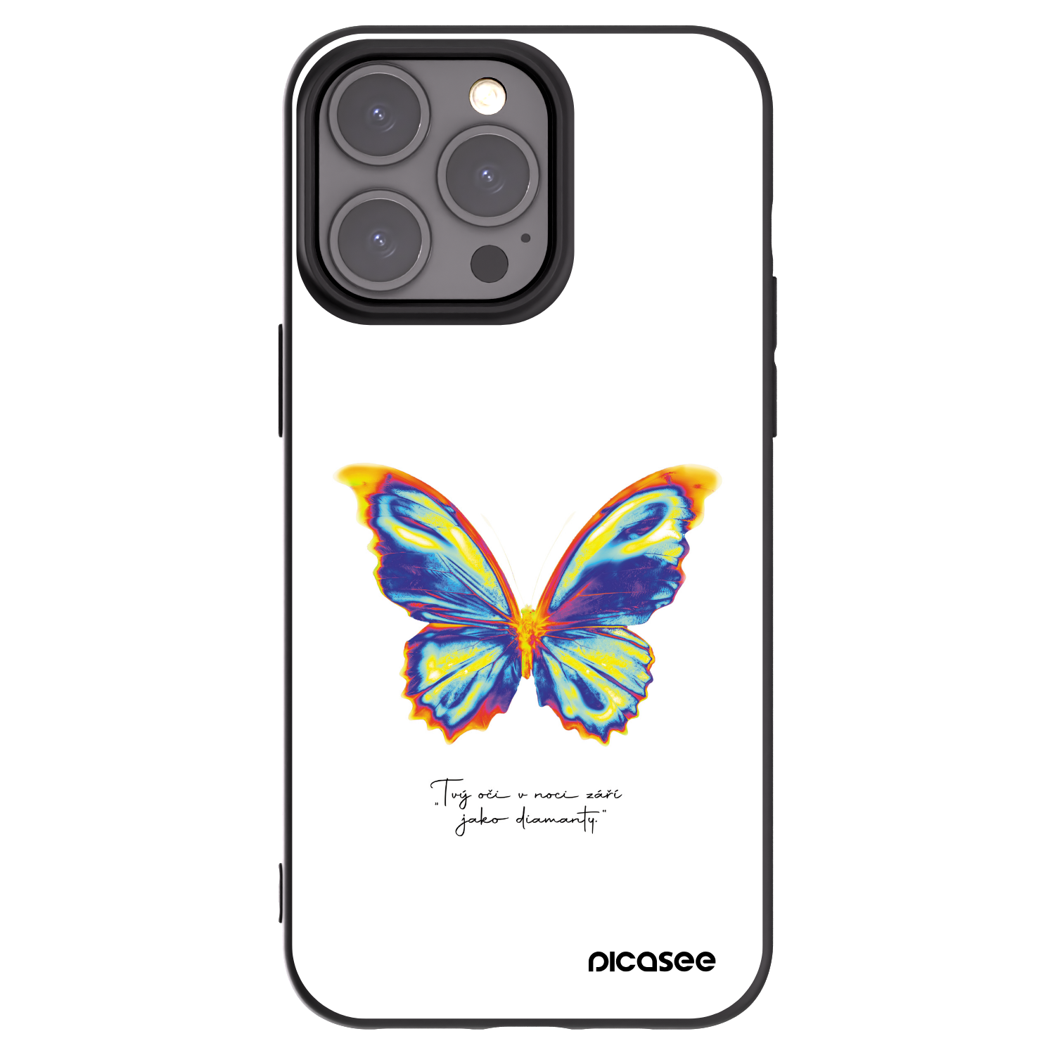 Picasee fekete szilikon tok az alábbi mobiltelefonokra Apple iPhone 15 Pro Max - Diamanty White