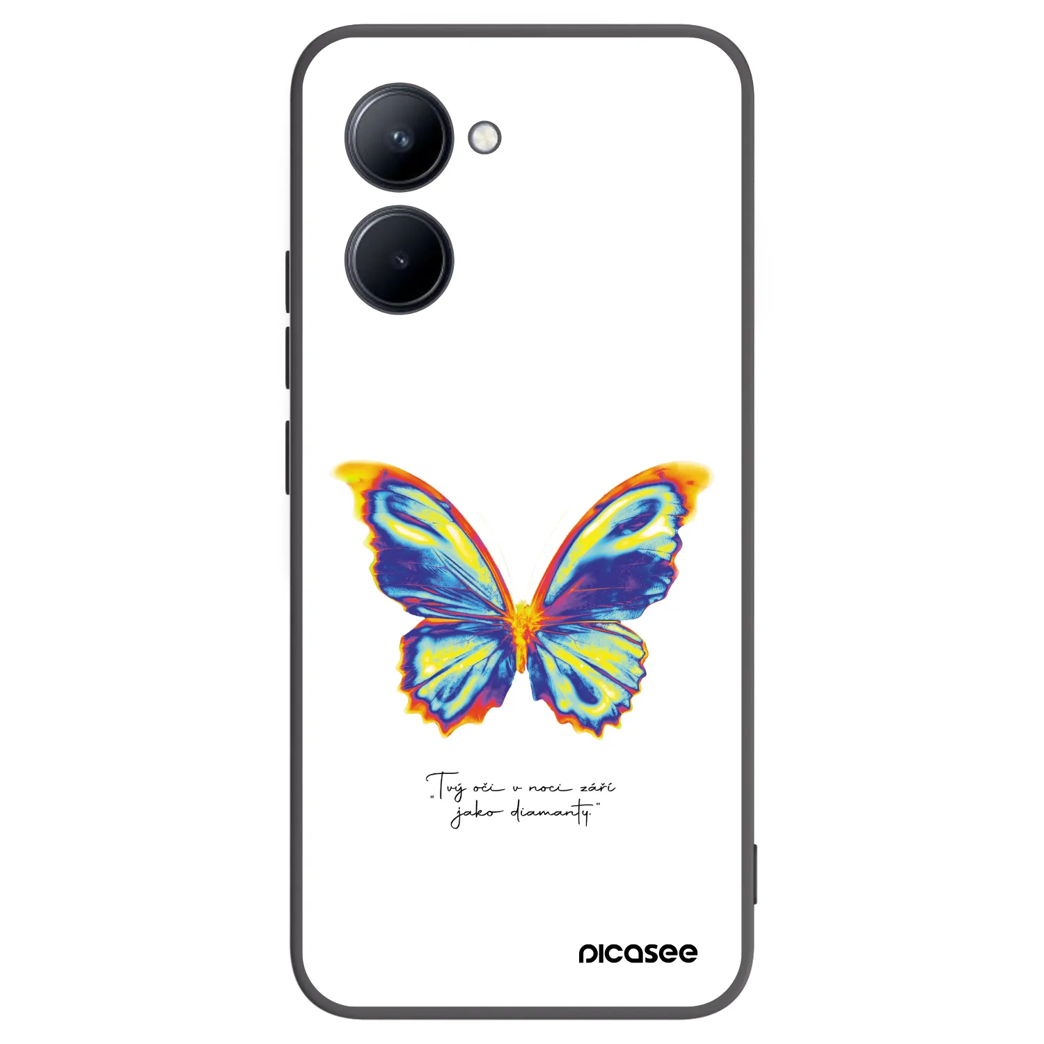 Picasee fekete szilikon tok az alábbi mobiltelefonokra Realme C33 (2023) - Diamanty White