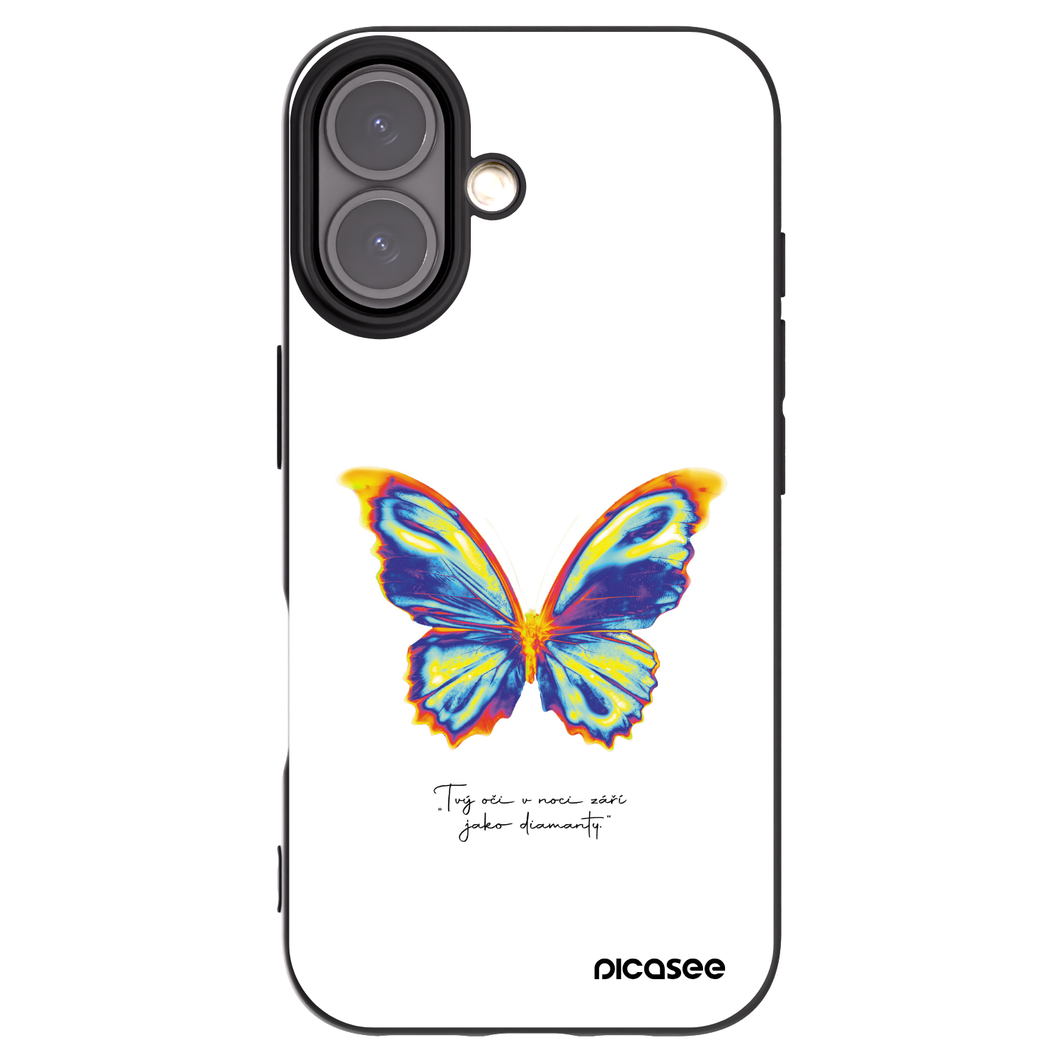Picasee fekete szilikon tok az alábbi mobiltelefonokra Apple iPhone 16 - Diamanty White