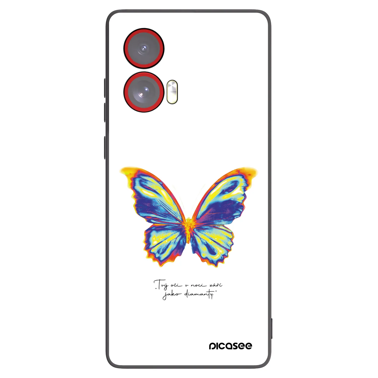 Picasee fekete szilikon tok az alábbi mobiltelefonokra Motorola Edge 50 Fusion - Diamanty White