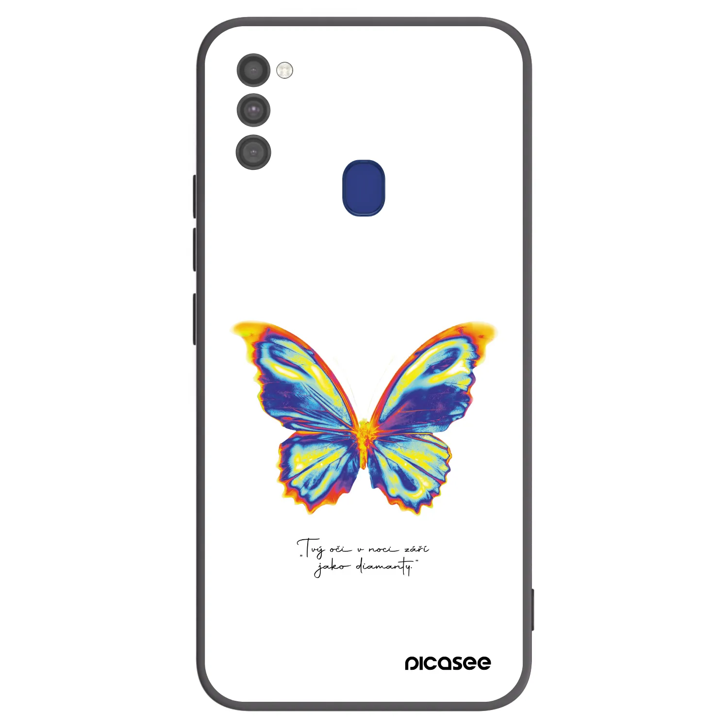Picasee fekete szilikon tok az alábbi mobiltelefonokra Samsung Galaxy M21 M215F - Diamanty White