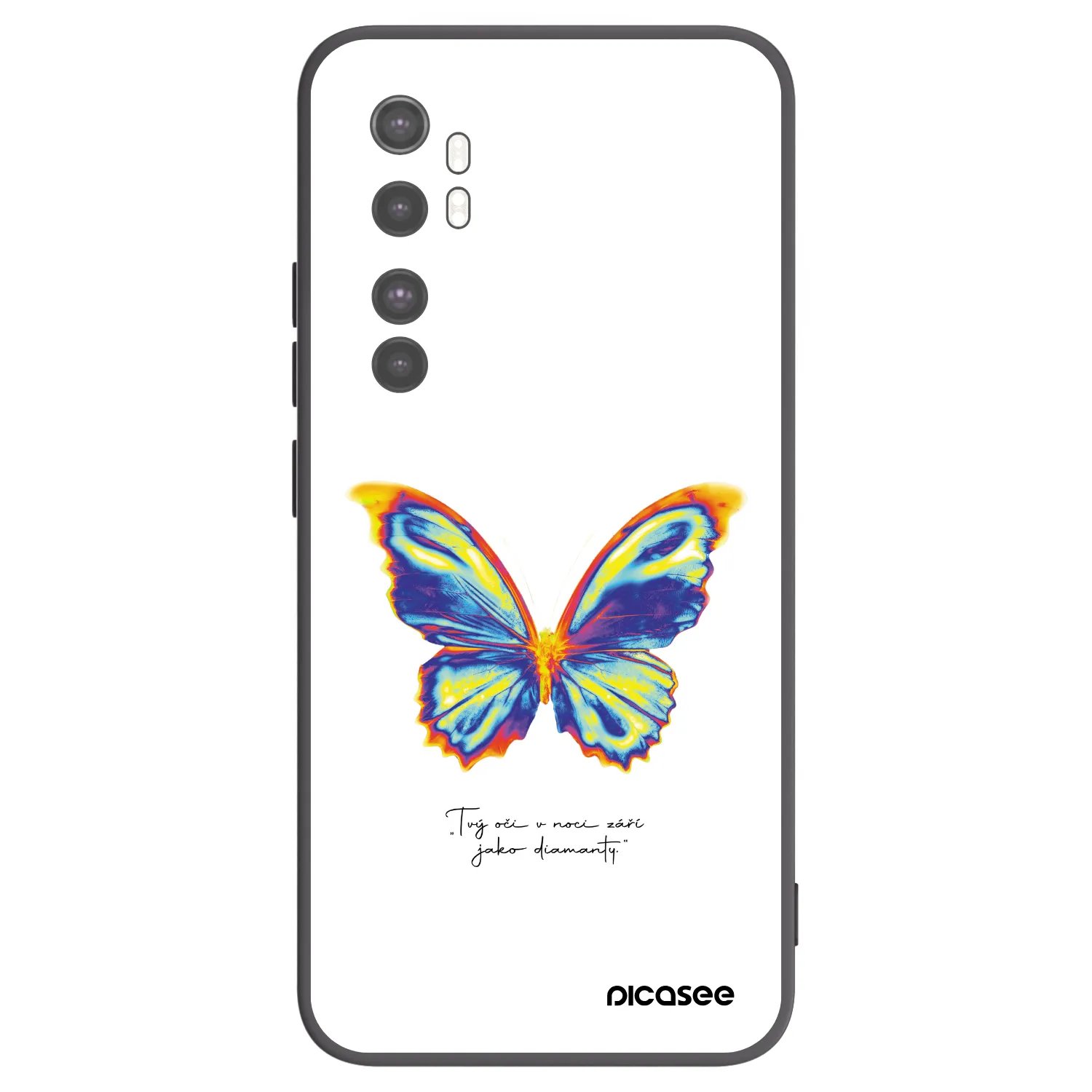 Picasee fekete szilikon tok az alábbi mobiltelefonokra Xiaomi Mi Note 10 Lite - Diamanty White