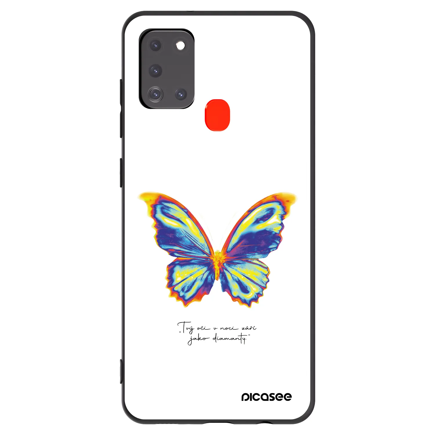 Picasee fekete szilikon tok az alábbi mobiltelefonokra Samsung Galaxy A21s - Diamanty White