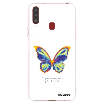 Picasee átlátszó szilikon tok az alábbi mobiltelefonokra Samsung Galaxy A20s - Diamanty White