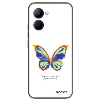 Picasee fekete szilikon tok az alábbi mobiltelefonokra Realme C33 (2023) - Diamanty White