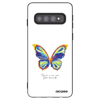 Picasee fekete szilikon tok az alábbi mobiltelefonokra Samsung Galaxy S10 G973 - Diamanty White