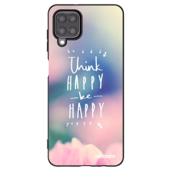 Picasee fekete szilikon tok az alábbi mobiltelefonokra Samsung Galaxy A12 A125F - Think happy be happy