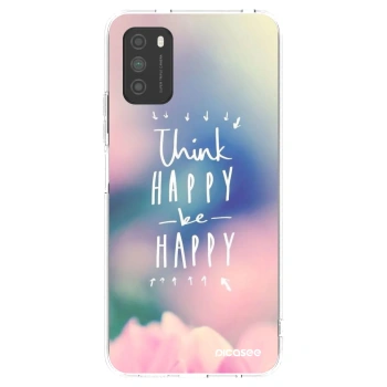 Picasee átlátszó szilikon tok az alábbi mobiltelefonokra Xiaomi Poco M3 - Think happy be happy