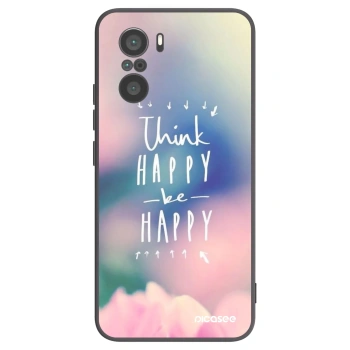 Picasee fekete szilikon tok az alábbi mobiltelefonokra Xiaomi Poco F3 - Think happy be happy