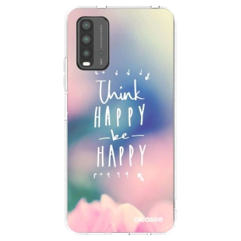 Picasee átlátszó szilikon tok az alábbi mobiltelefonokra Xiaomi Redmi 9T - Think happy be happy