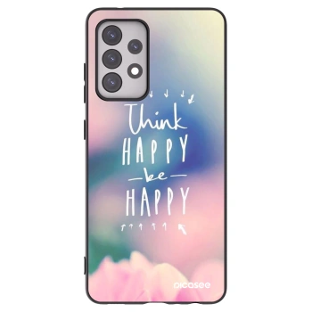 Picasee fekete szilikon tok az alábbi mobiltelefonokra Samsung Galaxy A52s 5G A528B - Think happy be happy