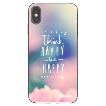 Picasee átlátszó szilikon tok az alábbi mobiltelefonokra Apple iPhone XS Max - Think happy be happy