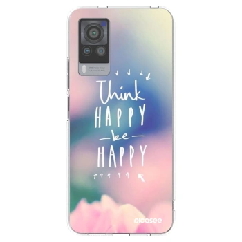 Picasee átlátszó szilikon tok az alábbi mobiltelefonokra Vivo X60 Pro 5G - Think happy be happy