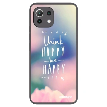 Picasee fekete szilikon tok az alábbi mobiltelefonokra Xiaomi 11 Lite 5G NE - Think happy be happy