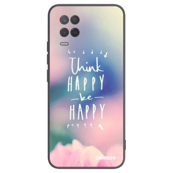 Picasee fekete szilikon tok az alábbi mobiltelefonokra Realme 8 5G - Think happy be happy