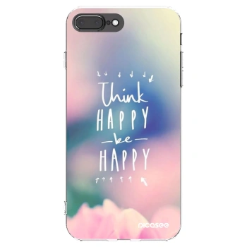Picasee átlátszó szilikon tok az alábbi mobiltelefonokra Apple iPhone 7 Plus - Think happy be happy