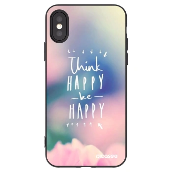 Picasee fekete szilikon tok az alábbi mobiltelefonokra Apple iPhone X/XS - Think happy be happy