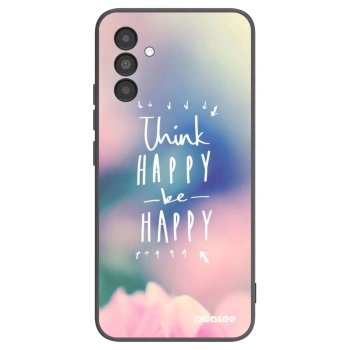 Picasee fekete szilikon tok az alábbi mobiltelefonokra Samsung Galaxy A04s A047F - Think happy be happy