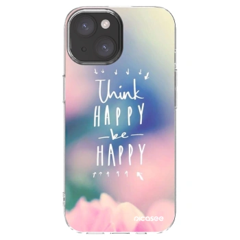 Picasee átlátszó szilikon tok az alábbi mobiltelefonokra Apple iPhone 15 - Think happy be happy