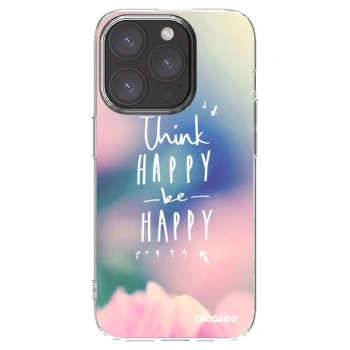 Picasee átlátszó szilikon tok az alábbi mobiltelefonokra Apple iPhone 15 Pro - Think happy be happy
