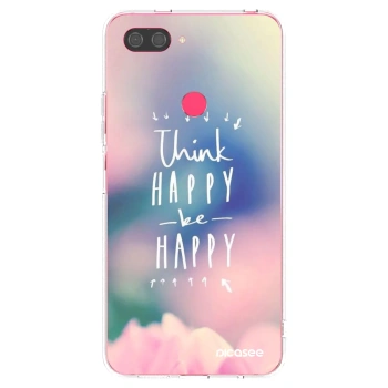 Picasee átlátszó szilikon tok az alábbi mobiltelefonokra Xiaomi Mi 8 Lite - Think happy be happy