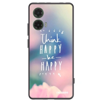 Picasee fekete szilikon tok az alábbi mobiltelefonokra Motorola Moto G35 5G - Think happy be happy