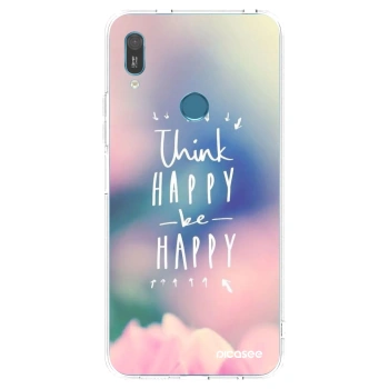 Picasee átlátszó szilikon tok az alábbi mobiltelefonokra Huawei Y6 2019 - Think happy be happy