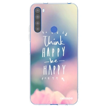 Picasee átlátszó szilikon tok az alábbi mobiltelefonokra Xiaomi Redmi Note 8T - Think happy be happy
