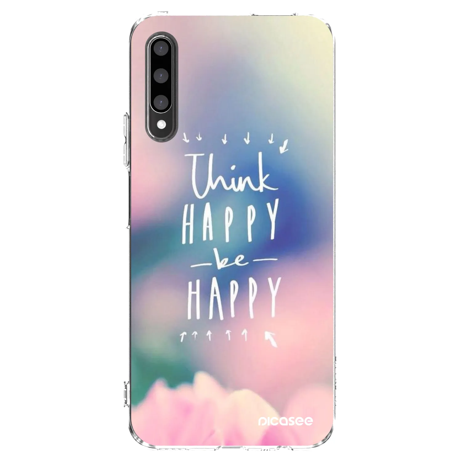 Picasee átlátszó szilikon tok az alábbi mobiltelefonokra Honor 9X Pro - Think happy be happy
