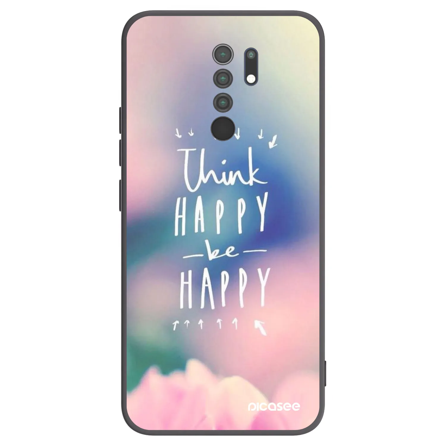 Picasee fekete szilikon tok az alábbi mobiltelefonokra Xiaomi Redmi 9 - Think happy be happy