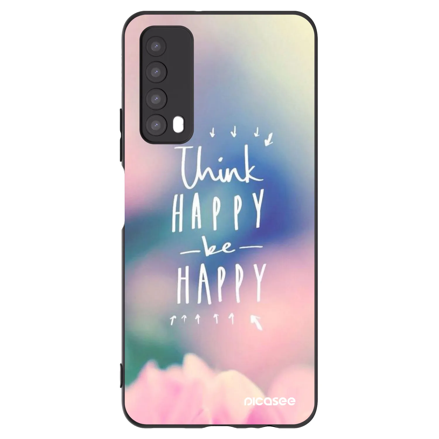 Picasee fekete szilikon tok az alábbi mobiltelefonokra Huawei P Smart 2021 - Think happy be happy