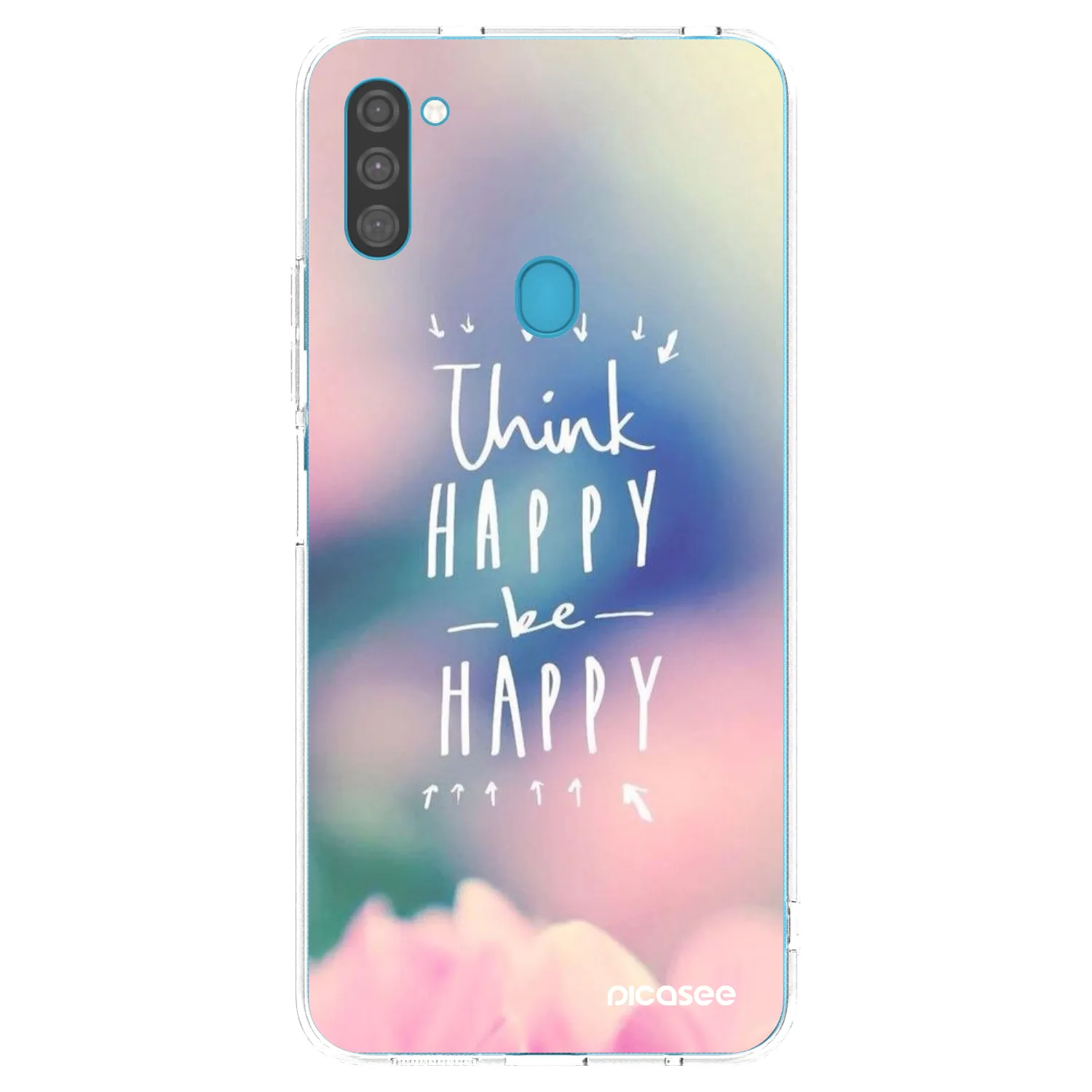 Picasee átlátszó szilikon tok az alábbi mobiltelefonokra Samsung Galaxy M11 - Think happy be happy