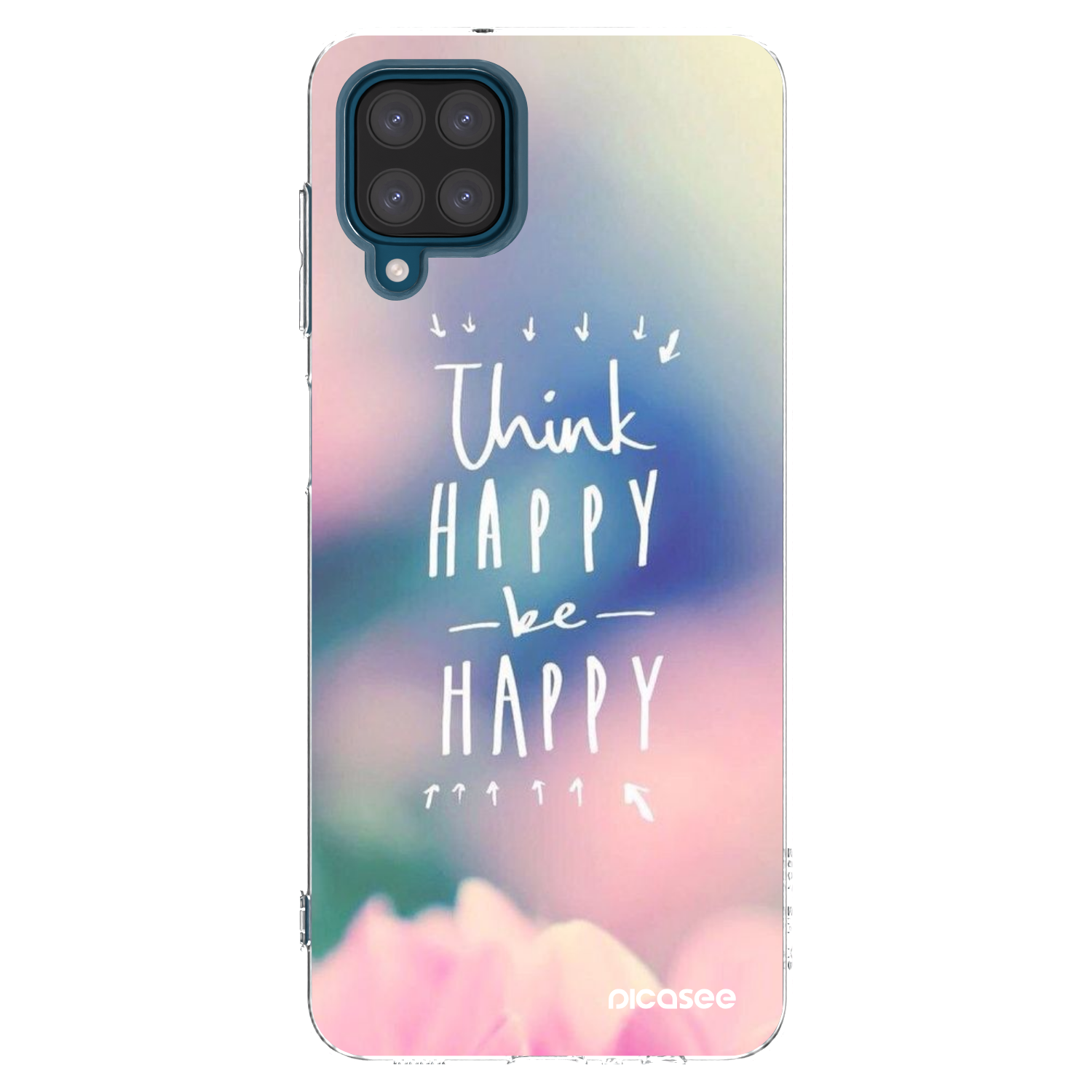 Picasee átlátszó szilikon tok az alábbi mobiltelefonokra Samsung Galaxy A12 A125F - Think happy be happy