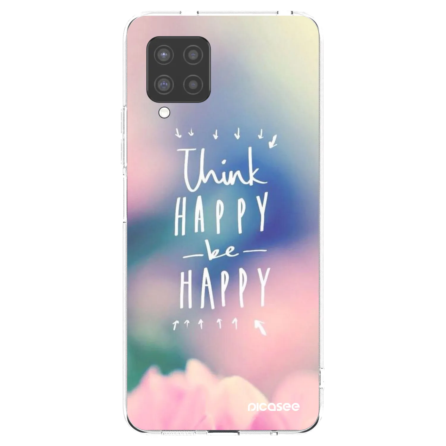Picasee átlátszó szilikon tok az alábbi mobiltelefonokra Samsung Galaxy A42 A426B - Think happy be happy